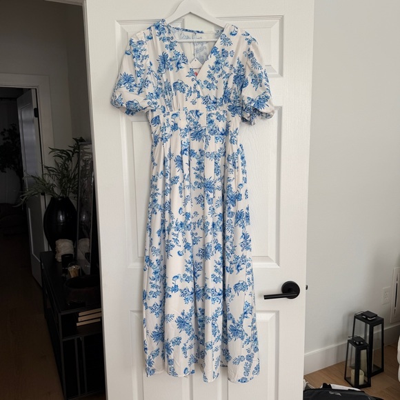 Womens Short Puff Sleeve Maxi Dress M nwt - Picture 2 of 3